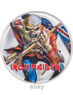 EDDIE THE TROOPER Iron Maiden 1 Oz Silver Coin 5$ Cook Islands 2023