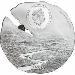 ESTACADO METEORITE 2019 $2 1/2 oz. 925 Titanium Silver Coin Cook Islands