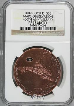 Ek // 5 dollars Silver Cook Island 400 Year of the Observation of Mars NGC PF68