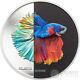 FIGHTING FISH Eclectic Nature 1 Oz Silver Coin 5$ Cook Islands 2021