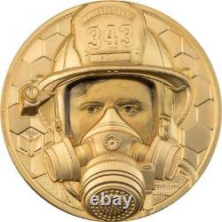 FIREFIGHTER REAL HEROES 2021 $250 1 oz Pure Gold Proof Coin COOK ISLANDS