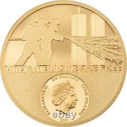 FIREFIGHTER REAL HEROES 2021 $250 1 oz Pure Gold Proof Coin COOK ISLANDS