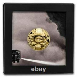 FIREFIGHTER REAL HEROES 2021 $250 1 oz Pure Gold Proof Coin COOK ISLANDS