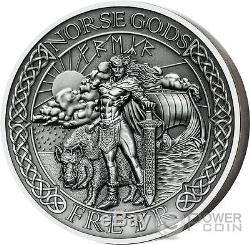 FREYR Norse Gods High Relief 2 Oz Silver Coin 10$ Cook Islands 2016
