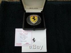 Ferrari Shield Logo Silver Proof Coin Cook Islands 2013. New. One of a kind