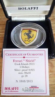 Ferrari Team Sterling Silver 925 Badge Shield Cook Islands Coin Formula One F1