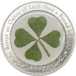 Four Leaf Clover 2018 Palau $5 Silver Coin Pf 70 Uc Er