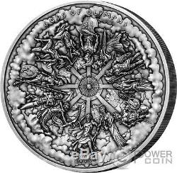 GODS OF OLYMPUS Multiple Layer Relief 1 Kilo Silver Coin 50$ Cook Islands 2016