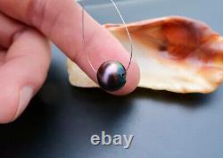 GORGEOUS AA+ MANIHIKI COOK ISLANDS 11x10.3mm BLACK CHERRY PEACOCK CULTURED PEARL