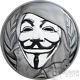 GUY FAWKES MASK Anonymous V for Vendetta 1 Oz Silver Coin 5$ Cook Islands 2016