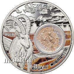 Great Deserts JUDAEA 1oz Silver Coin with Israel HOLY LAND SAND 2015 Cook Islands