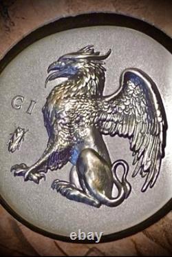 Gryphon 1 oz ultra high relief silver coin antiqued Cook Islands 2024