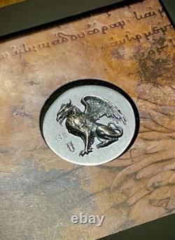 Gryphon 1 oz ultra high relief silver coin antiqued Cook Islands 2024