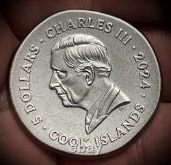 Gryphon 1 oz ultra high relief silver coin antiqued Cook Islands 2024