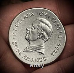 Gryphon 1 oz ultra high relief silver coin antiqued Cook Islands 2024