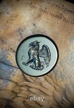 Gryphon 1 oz ultra high relief silver coin antiqued Cook Islands 2024