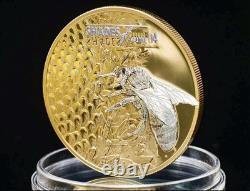 HONEY BEE Shades of Nature Silver Coin Cook Islands 2014 First In Series! RARE