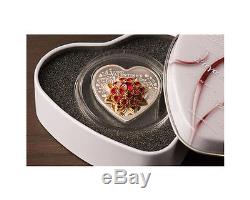 Happy Valentine ´s Day 5 $ Cook Islands Silver Proof Coin Heart Herz 2017