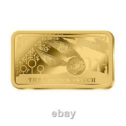 Harry Potter Golden Snitch 0.5g Solid Gold Coin Bar $5 Dollar Cook Islands 2022