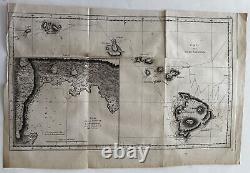 Hawaii Sandwich Islands 1785 Capt. Cook Roberts & Benard important early map