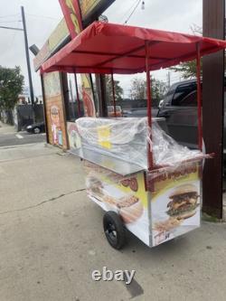 Hotdogs/Burgers Cart with Bun Warmer. Flat-Top Grill and Fryer for the Fries