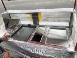 Hotdogs/Burgers Cart with Bun Warmer. Flat-Top Grill and Fryer for the Fries