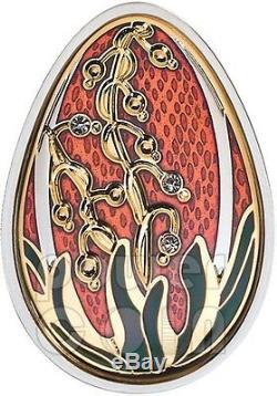 IMPERIAL EGGS BEAUTY IN RED Cloisonne Faberge Silver Coin 5$ Cook Islands 2013