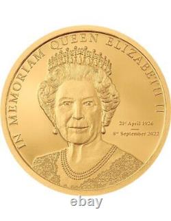 IN MEMORIAM QUEEN ELIZABETH II Gold Coin 5$ Cook Islands 2022