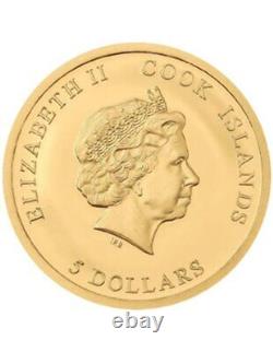 IN MEMORIAM QUEEN ELIZABETH II Gold Coin 5$ Cook Islands 2022