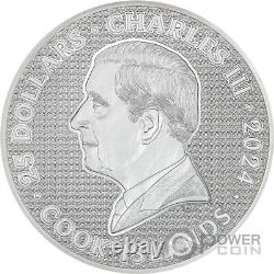 IRON KNIGHT 5 Oz Silver Coin 25$ Cook Islands 2024