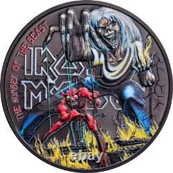 IRON MAIDEN 1oz Silver Coin The Number Of The Beast 2022 COOK ISLANDS $5 Dollars