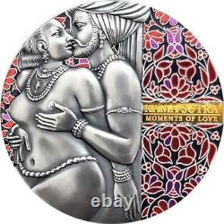 KAMA SUTRA MOMENTS OF LOVE II 2020 CAMEROON 3oz NGC MS 70 ANTIQUED