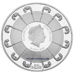 KING ARTHUR-Camelot Knights Round Table 2oz Silver Proof Coin Cook Islands 2016