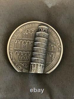 LEANING TOWER OF PISA 2 oz. Silver Coin $10 Cook Islands 2022 CIT 1372 MINTED