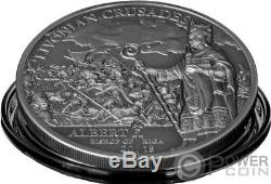LIVONIAN CRUSADE Northern History 1 Oz Silver Coin 5$ Cook Islands 2018