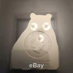 LUCKY PANDA COOK ISLAND 2017 88g Panda Shaped Silver Coin PCGS MS69