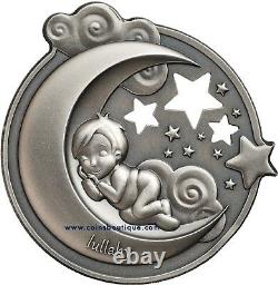 LULLABY-DREAMING BOY 1 oz silver coin Cook Islands 2018 with Custom Engraving