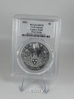 Legacy Eagle Silver Coin 2021 Mayer Mint Germany Beautiful Shine Cook Island #61