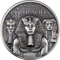 Legacy of Pharaohs 3 oz silver coin antiqued CI 2022