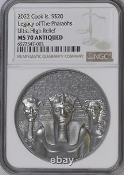 Legacy of the Pharaohs 2022 Cook Islands $20 3oz Silver Coin NGC 70