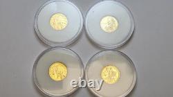 Lot Of 4 Cook Islands $5 1/10 Ounce. 24 (24%) Gold Proof Coins 2011 2019 2020