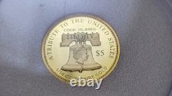 Lot Of 4 Cook Islands $5 1/10 Ounce. 24 (24%) Gold Proof Coins 2011 2019 2020