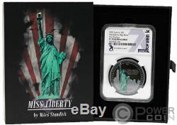MISS LIBERTY PF70 by Miles Standish 1 Oz Silver Coin 5$ Cook Islands 2020