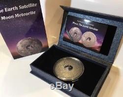 MOON EARTH SATELLITE 3 Oz Silver Coin 20$ Cook Islands 2017 Low Mintage-333