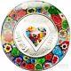 MURRINE MILLEFIORI GLASS ART Venetian Murano Silver Coin 5$ Cook Islands 2015