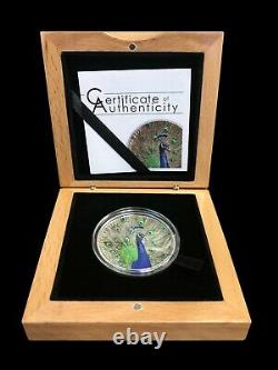 Magnificent Life 2015 (cook Islands) Peacock 1oz Silver Proof Coin