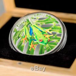 Magnificent Life Tree Frog 1 Oz Silver Coin 5$ Cook Islands 2018