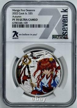 Manga Four Seasons Autumn 2022 Cook Islands $5 NGC PF70 Ultra Cameo SevenK