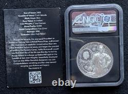 Mayer Mint 2022 Cook Islands $10 Theodore Roosevelt 2 oz. 999 Silver NGC PF70