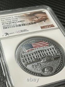 Miles Standish War Of 1812 White House 2 oz. Silver Coin NGC PF70 1600 Minted